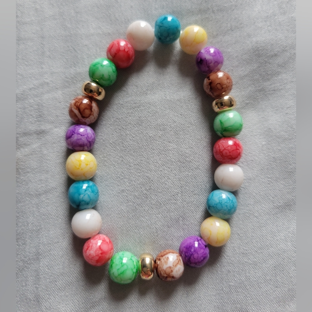 7 Chakra Reiki Healing Stone Bracelet Yoga Balance Energy Imitate Volcanic Stone